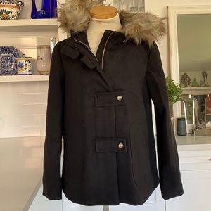 Coat, Zara,‎ hoodie detachable fur